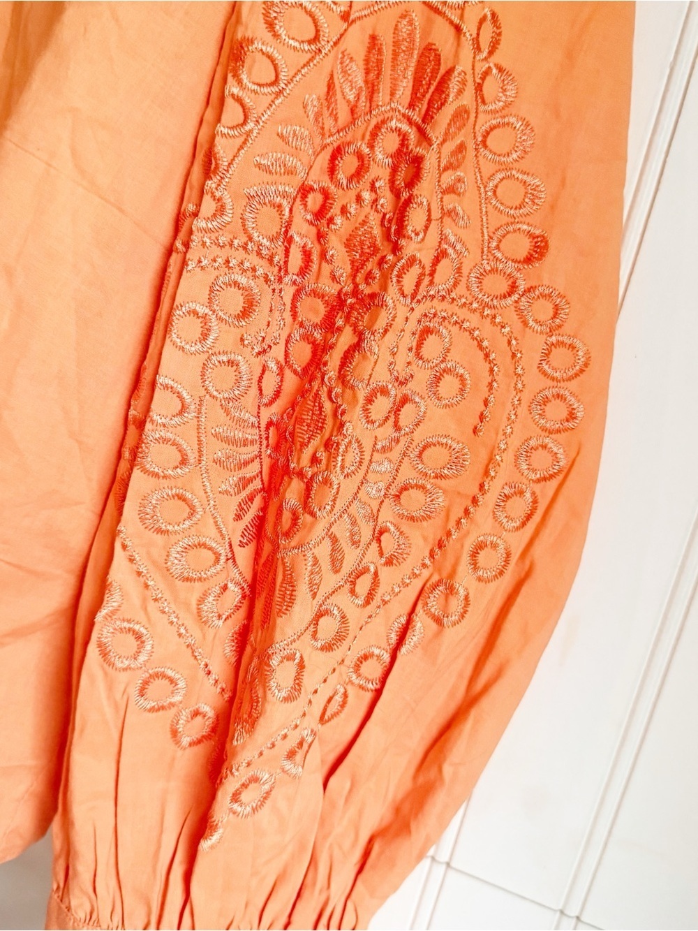 Tuckernuck HYACINTH HOUSE Size XXL Orange Peach Embroidered Wisteria Blouse NEW! - Picture 6 of 9